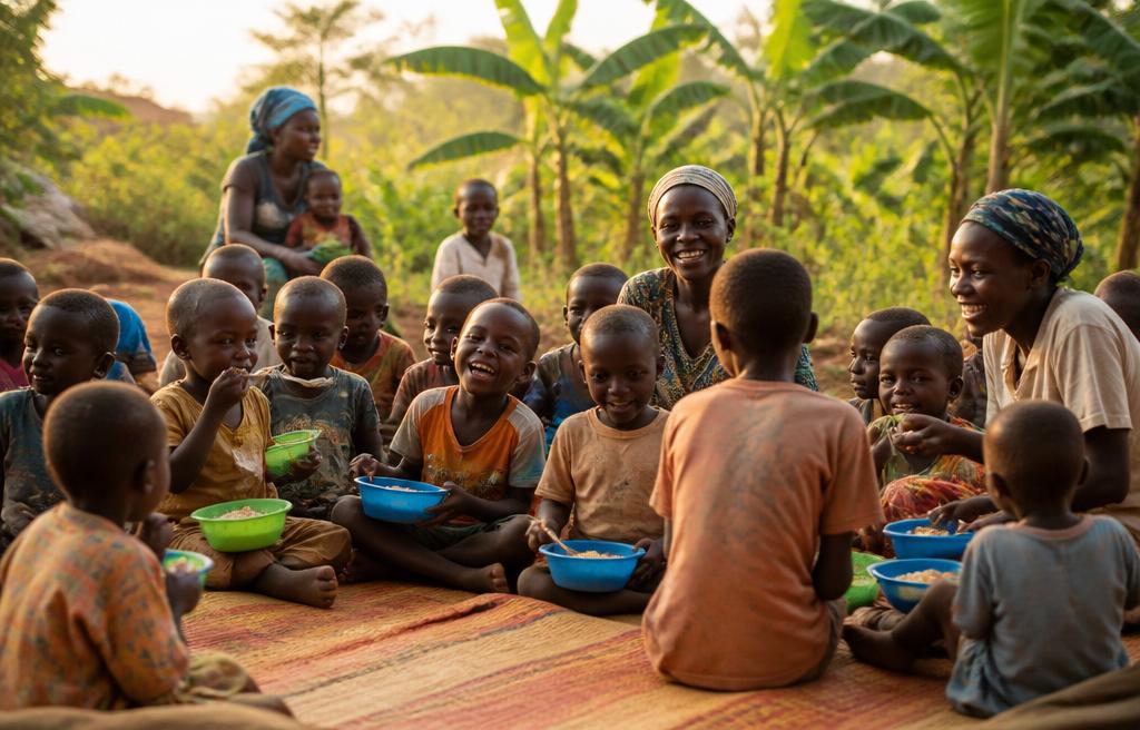 Children sharing a nutritious meal